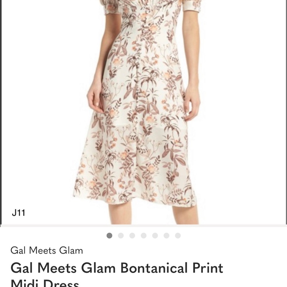 Gal Meets Glam Floral Cream Midi Dress
